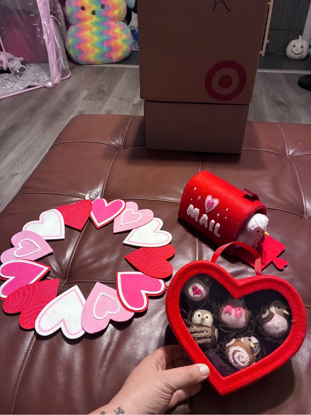 Valentine's Red and Pink Heart Wreath & Gift Set